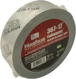 Nashua FoilMastic Butyl Rubber Sealant Tape [UL 181B-FX listed] (367-17): 2 in. (48mm actual) x 100 ft. (Silver)
