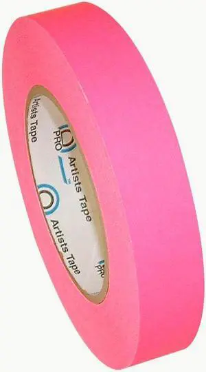Pro Tapes Pro-Artist-Neon Fluorescent Artist / Console Tape: 1 in x 60 yds. (Fluorescent Pink)