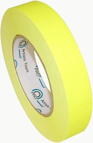 Pro Tapes Pro-Artist-Neon Fluorescent Artist / Console Tape: 1 in x 60 yds. (Fluorescent Yellow)