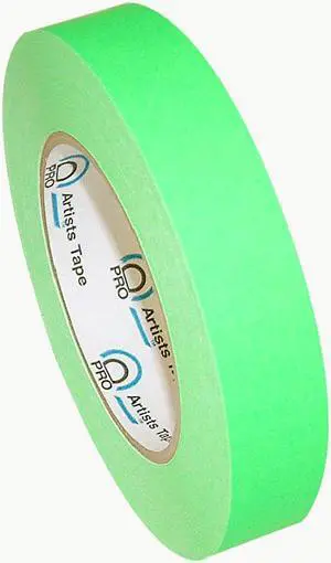 Pro Tapes Pro-Artist-Neon Fluorescent Artist / Console Tape: 1 in x 60 yds. (Fluorescent Green)