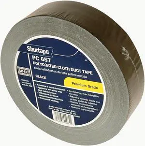 Shurtape Duck Pro Professional Grade Co-Extruded Cloth Duct Tape (PC-657): 2 in. (48mm actual) x 60 yds. (Black)
