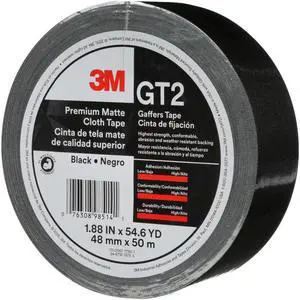 3M Matte Cloth Tape 1-9/10"x163-4/5' 11 mil BK GT2 - OEM