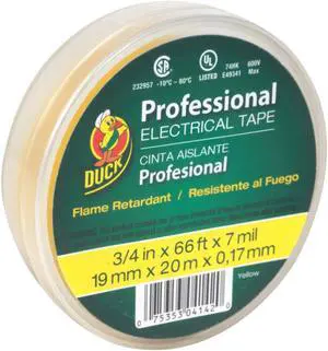 Duck Brand Professional Electrical Tape [Canister Pack]: 3/4 in. x 66 ft. (Yellow) - OEM