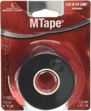 Mueller MTape Non-Elastic Athletic Tape: 1-1/2 in x 30 ft. (Black)