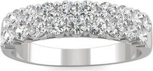 14K White Gold Moissanite by Charles & Colvard 2.4mm Round Band-size 6, 1.00cttw DEW