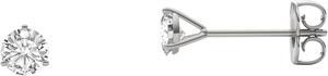 14K White Gold Moissanite by Charles & Colvard 3.0mm Round Stud Earrings, 0.20cttw DEW