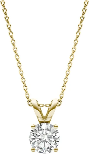 14K Yellow Gold Moissanite by Charles & Colvard Round Solitaire Pendant 1.00ct DEW 14K Yellow Gold Moissanite by Charles & Colvard Round Solitaire Pendant 1.00ct DEW