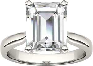 Moissanite by Charles & Colvard 10x8mm Emerald Moissanite Engagement Ring-size 6 3.55ct DEW Moissanite by Charles & Colvard 10x8mm Emerald Moissanite Engagement Ring-size 6 3.55ct DEW
