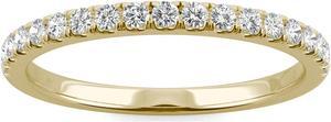 14K Yellow Gold Moissanite by Charles & Colvard 1.6mm Round Wedding Band-size 7 0.33cttw DEW
