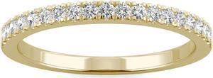 14K Yellow Gold Moissanite by Charles & Colvard 1.5mm Round Wedding Band-size 7, 0.29cttw DEW
