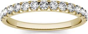 14K Yellow Gold 2.0mm Round Moissanite by Charles & Colvard Wedding Band- size 8 0.45cttw DEW