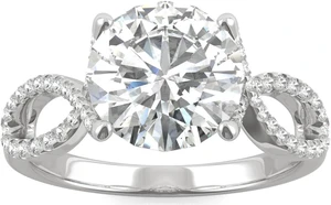14K White Gold Moissanite by Charles & Colvard 9mm Round Engagement Ring-size 7 2.95cttw DEW 14K White Gold Moissanite by Charles & Colvard 9mm Round Engagement Ring-size 7 2.95cttw DEW