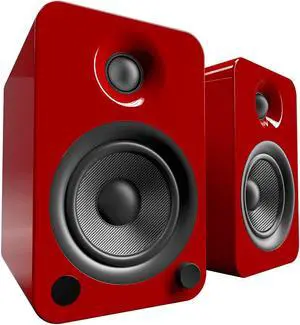 Kanto YU4 Powered Bookshelf Speakers with Built-In Bluetooth - Pair (Gloss Red)