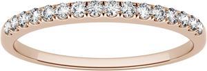 14K Rose Gold Forever One 1.3mm Round Wedding Band-size 7, 0.16cttw DEW