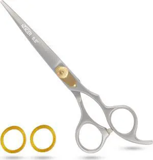 Nixcer Hair Cutting Scissors -Sharp Razor Edge Blade Hair Shears Series - 6.5" With Fine Adjustment  Stainless Steel Hair Scissors Professional For Men, Women & Babies NHS005 Sand