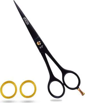 NIXCER PROFESSIONAL SUPER CUT FLAT SHANK HAIR CUTTING SCISSORS 6.5" BLACK