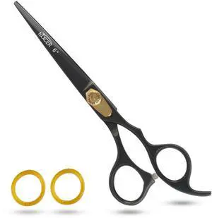 Nixcer Hair Cutting Scissors Sharp Razor Edge Blade Hair Shears Series 6" With Fine Adjustment Stainless Steel Hair Scissors Professional For Men Women Pets Black