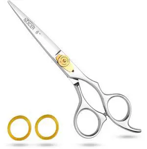 Nixcer Hair Cutting Scissors -Sharp Razor Edge Blade Hair Shears Series 6" With Fine Adjustment Stainless Steel Hair Scissors Professional For Men Women Pets SIlver