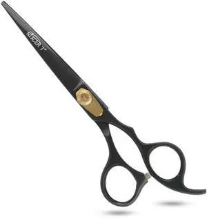 Nixcer Hair Cutting Scissors -Sharp Razor Edge Blade Hair Shears Series 7" With Fine Adjustment Stainless Steel Hair Scissors Professional For Men Women Pets Black/Gold