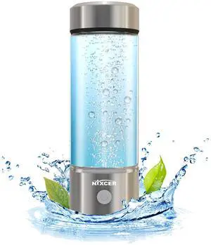 Nixcer Hydrogen Water Bottle Generator - 3 Min SPE PEM Tech, 2025 Model, 420ML Portable Hydro Water Bottle Machine for Travel, Wellness & Recovery, Ideal for Kids, Men & Women