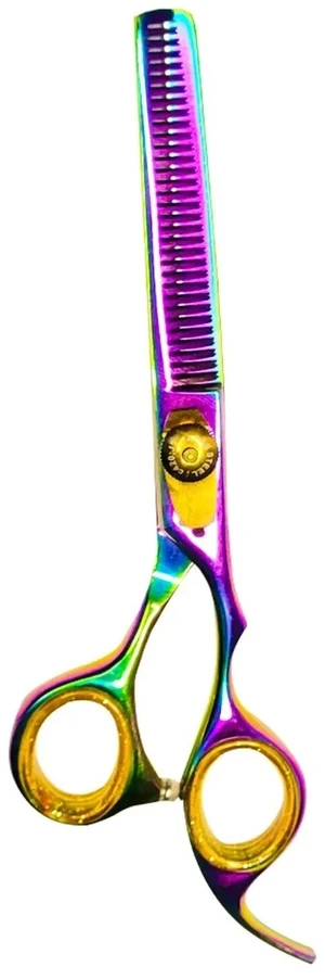Nixcer Hair Thinning Scissors - Sharp Teeth CNC Blade with Fine Adjustment 6" 420C J2 Japanese Steel Professional Thinners for Men, Women Rainbow Nixcer Hair Thinning Scissors - Sharp Teeth CNC Blade with Fine Adjustment 6" 420C J2 Japanese Steel Professional Thinners for Men, Women Rainbow