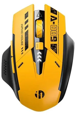 INPHIC A9 2.4G Wireless and Bluetooth 5.0/4.0 Gaming Mouse, Rechargeable Yellow INPHIC A9 2.4G Wireless and Bluetooth 5.0/4.0 Gaming Mouse, Rechargeable Yellow