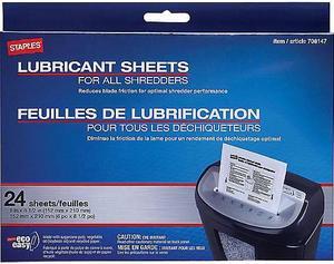 Staples Shredder Lubricating Sheets 24/pk TR36395CC