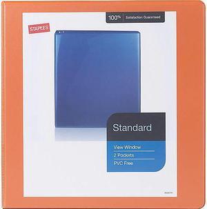 Staples Standard 2" 3-Ring View Binder Orange (26446-CC) 82642