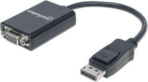 Manhattan DisplayPort to VGA Converter Cable - DisplayPort/VGA for Monitor, Video Device, Projector, Notebook, Desktop Computer - 1.35 GB/s - 5.91" - 1 x DisplayPort Male Digital Video - 1 x HD-15 Fem