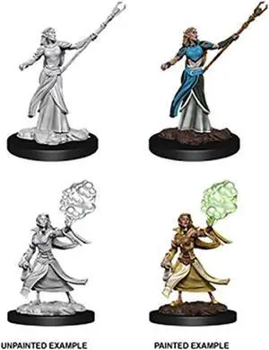 D&D Nolzurs Marvelous Female Elf Sorcerer W12 Unpainted Miniature Polymer Plastic WizKids