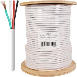 In Wall Audio Speaker Cable Wire 16/4 Gauge/AWG OFC Pure Copper 500ft White