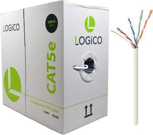 CAT5E UTP White Solid Wire Bulk Ethernet LAN Network RJ45 CCA 1000 ft. Cable