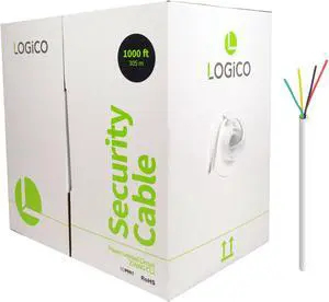 1000ft 22/4 Unshielded CCA Security Alarm Control Wire Solid PVC Jacket White