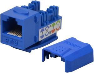 5 pack lot Keystone Jack Cat6 Blue Network Ethernet 110 Punchdown 8P8C