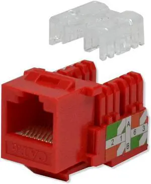 Keystone Jack Cat6 Red Network Ethernet 110 Punchdown 8P8C