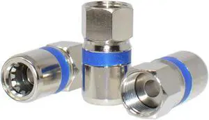 50 Pack RG6 Dual Shield Coaxial Self Lock F-Type Connector