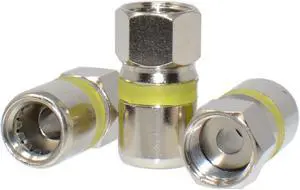 5 Pack RG6 Quad Shield Coaxial Self Lock F-Type Connector