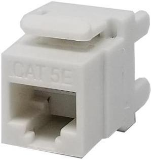 5 pack lot Keystone Jack Cat5e White Network Ethernet 110 Punchdown 8P8C 180°