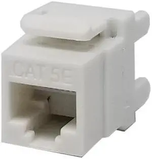 10 pack lot Keystone Jack Cat5e White Network Ethernet 110 Punchdown 8P8C 180°