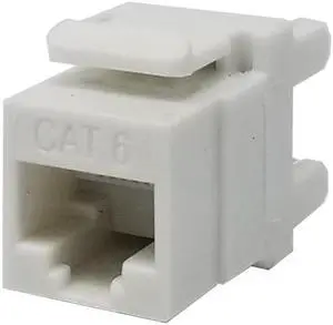 Keystone Jack Cat6 White Network Ethernet 110 Punchdown 8P8C 180°
