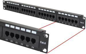 Cat6 UTP 24 Port Network LAN Patch Panel 1U 110 with cable management