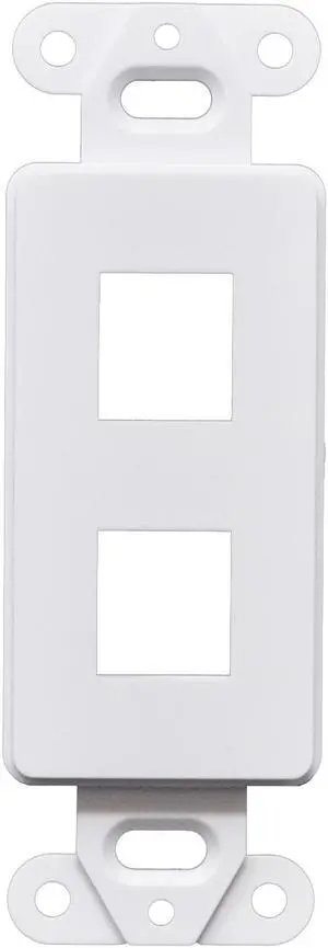 25pcs Decorator Style Keystone Jack 2 Port Modular Wall Insert Cover Plate White