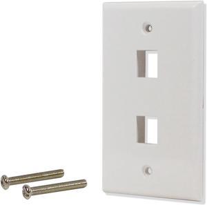 5 Pack Lot 2 port Hole Keystone Jack Wall Plate Smooth Surface White