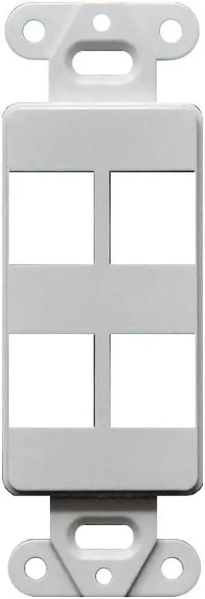 5pcs Decorator Style Keystone Jack 4 Port Modular Wall Insert Cover Plate White