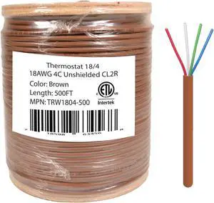 18/4 Thermostat Wire HVAC Bare Copper Cable CMR/Riser-Rated Power Circuit 500ft