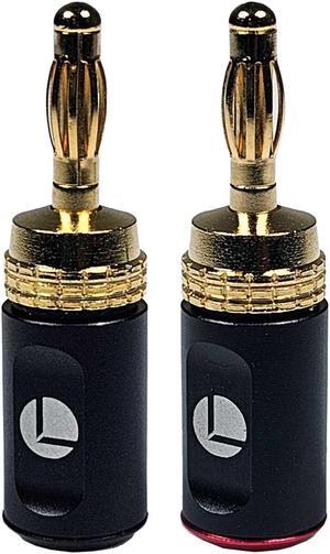 LOGICO 2 Pairs Banana Plugs Gold Plated Speaker Wire Audio Connectors