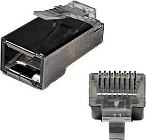 CAT6/CAT6A RJ45 8P8C Pass Through Modular Plug shielded connector, 100pcs