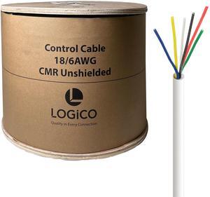Security Burglar Alarm, 18/6 BC CMR CL3R Control Cable 1000FT, Stranded Unshielded
