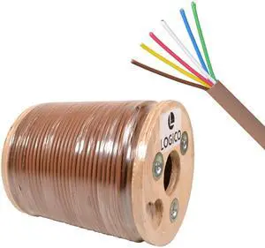 18/6 Thermostat Wire HVAC Bare Copper Cable CMR/Riser-Rated Power Circuit 500ft Brown