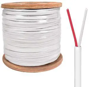 20/2 Thermostat Wire 20 Gauge Solid Copper CMR Heating HVAC AC Cable 500FT White